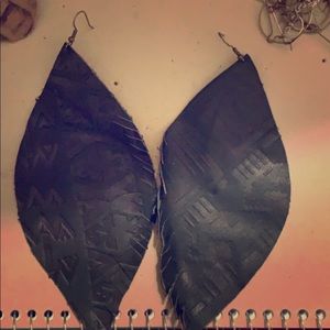 Handmade leather earrings